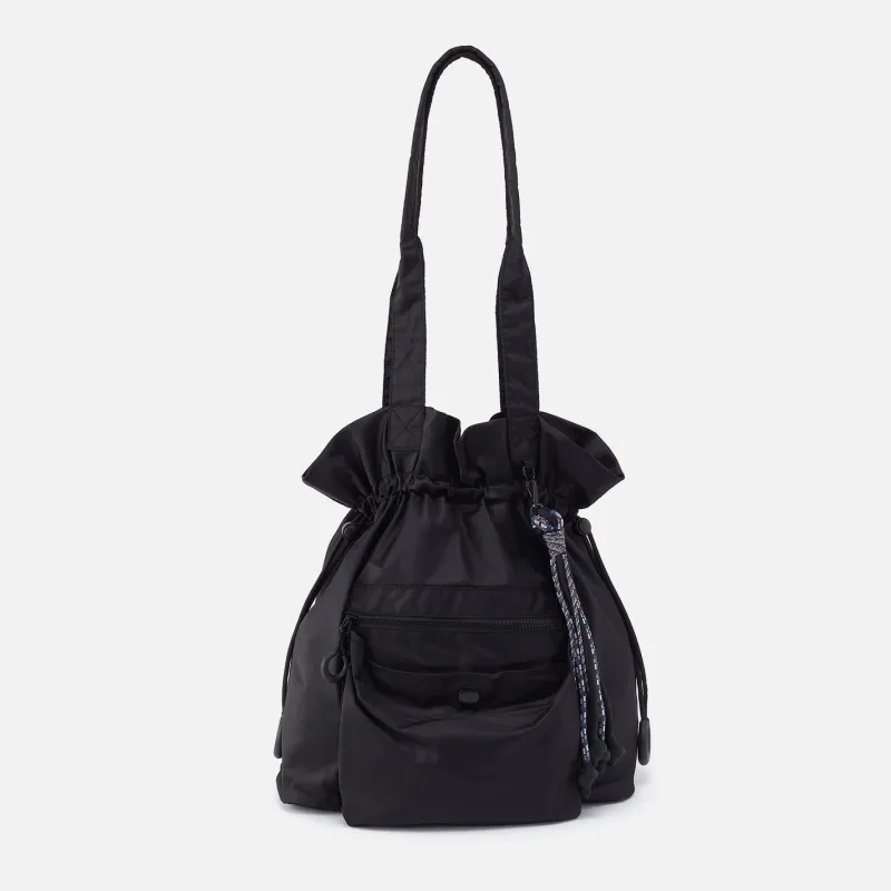 EASY DRAW Tote in CaRefiber recycled nylon - Jet sold by HOBO