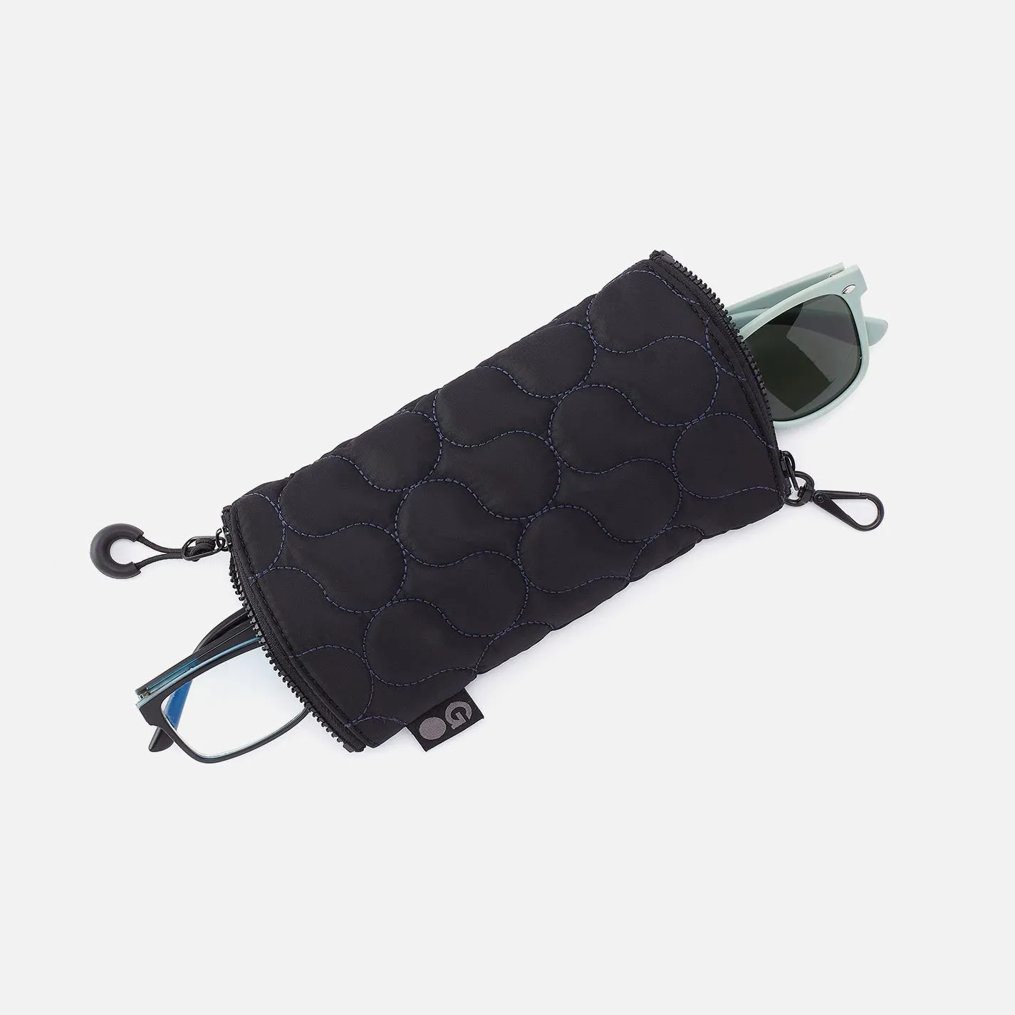 DOUBLE VISION Quilted Clip Eyewear Organizer in CaRefiber recycled nylon - Teal sold by HOBO product image thumbnail 3