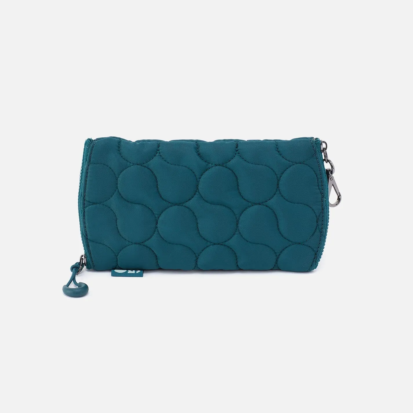DOUBLE VISION Quilted Clip Eyewear Organizer in CaRefiber recycled nylon - Teal sold by HOBO