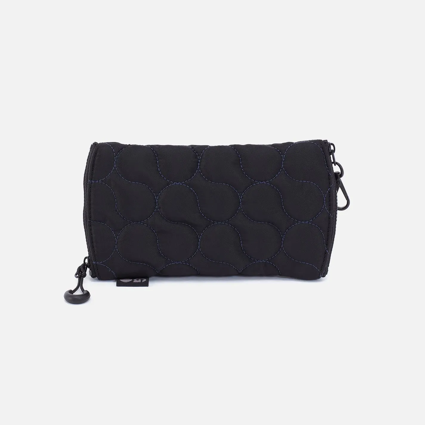 DOUBLE VISION Quilted Clip Eyewear Organizer in CaRefiber recycled nylon - Jet sold by HOBO