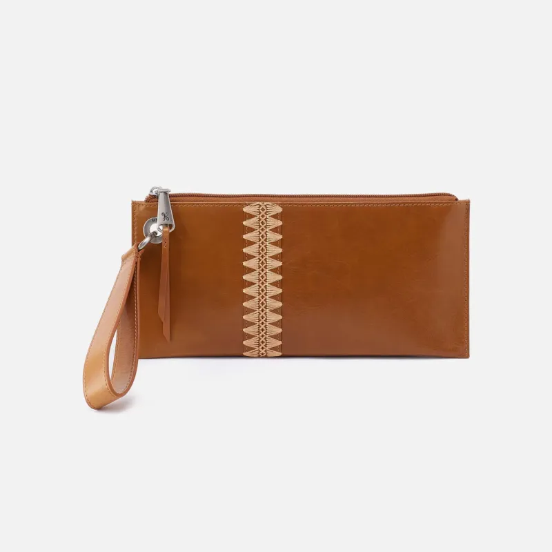 Vida Wristlet in Polished Leather - Truffle sold by HOBO