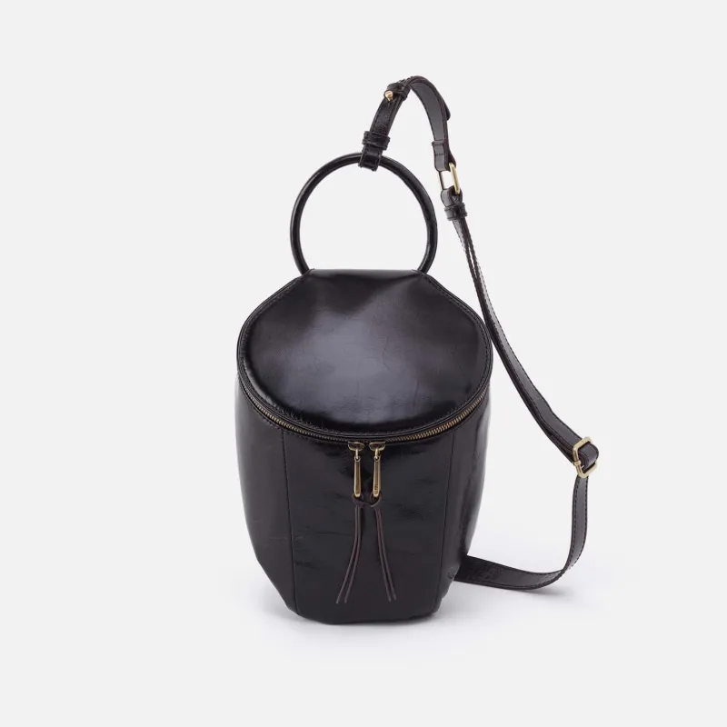 Sheila Sling in Polished Leather - Black sold by HOBO