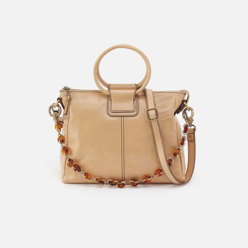 Sheila Medium Satchel in Polished Leather - Desert Sand sold by HOBO