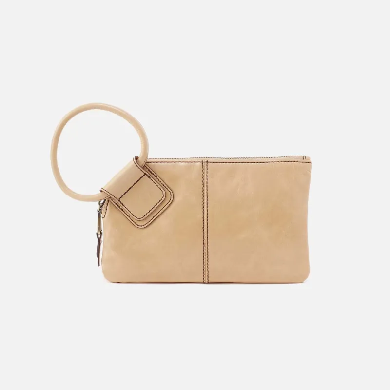 Sable Wristlet in Polished Leather - Desert Sand sold by HOBO