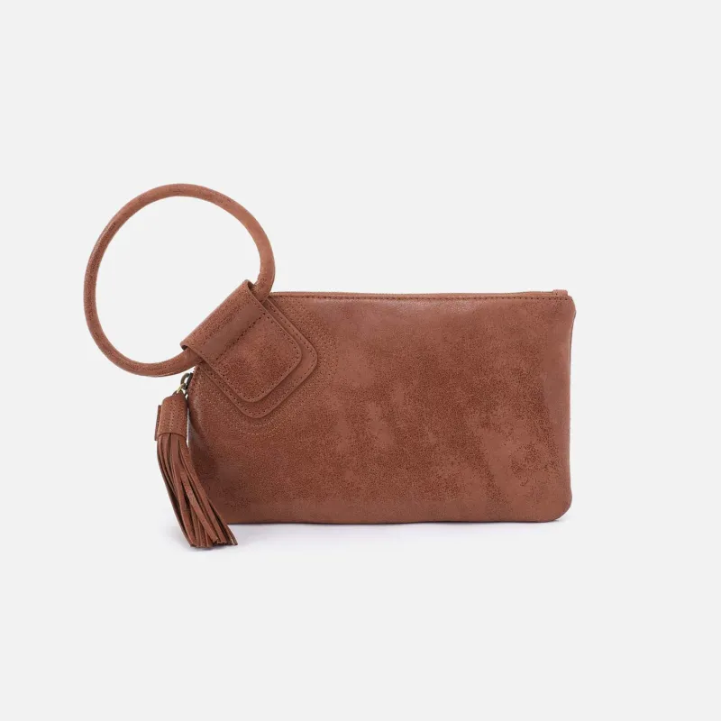 Sable Wristlet in Buffed Leather - Burnished Saddle sold by HOBO