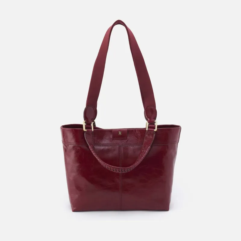Romy Medium Tote in Polished Leather - Saddleberry made by HOBO