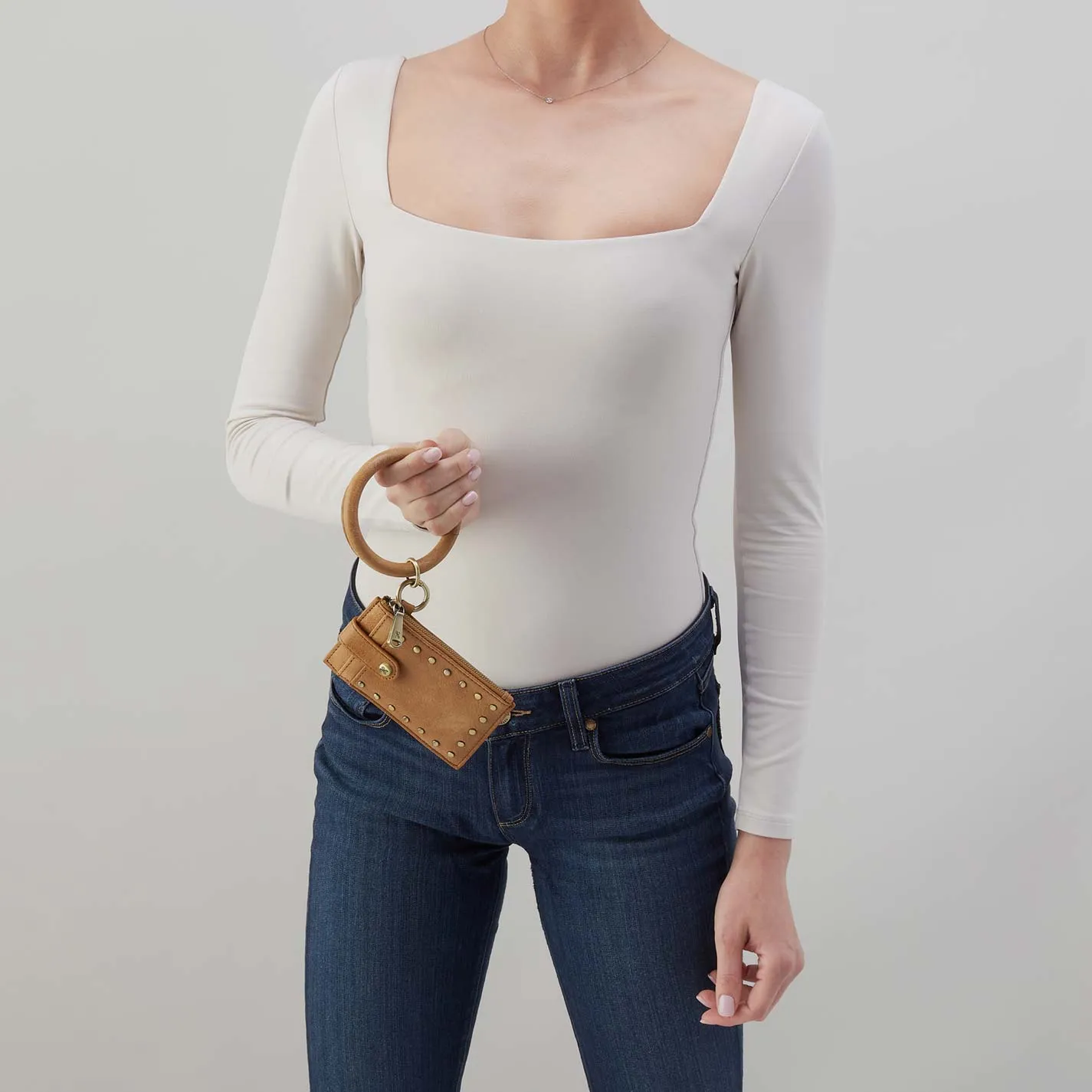 Ring Credit Card Wristlet In Buffed Leather - Whiskey sold by HOBO product image thumbnail 2