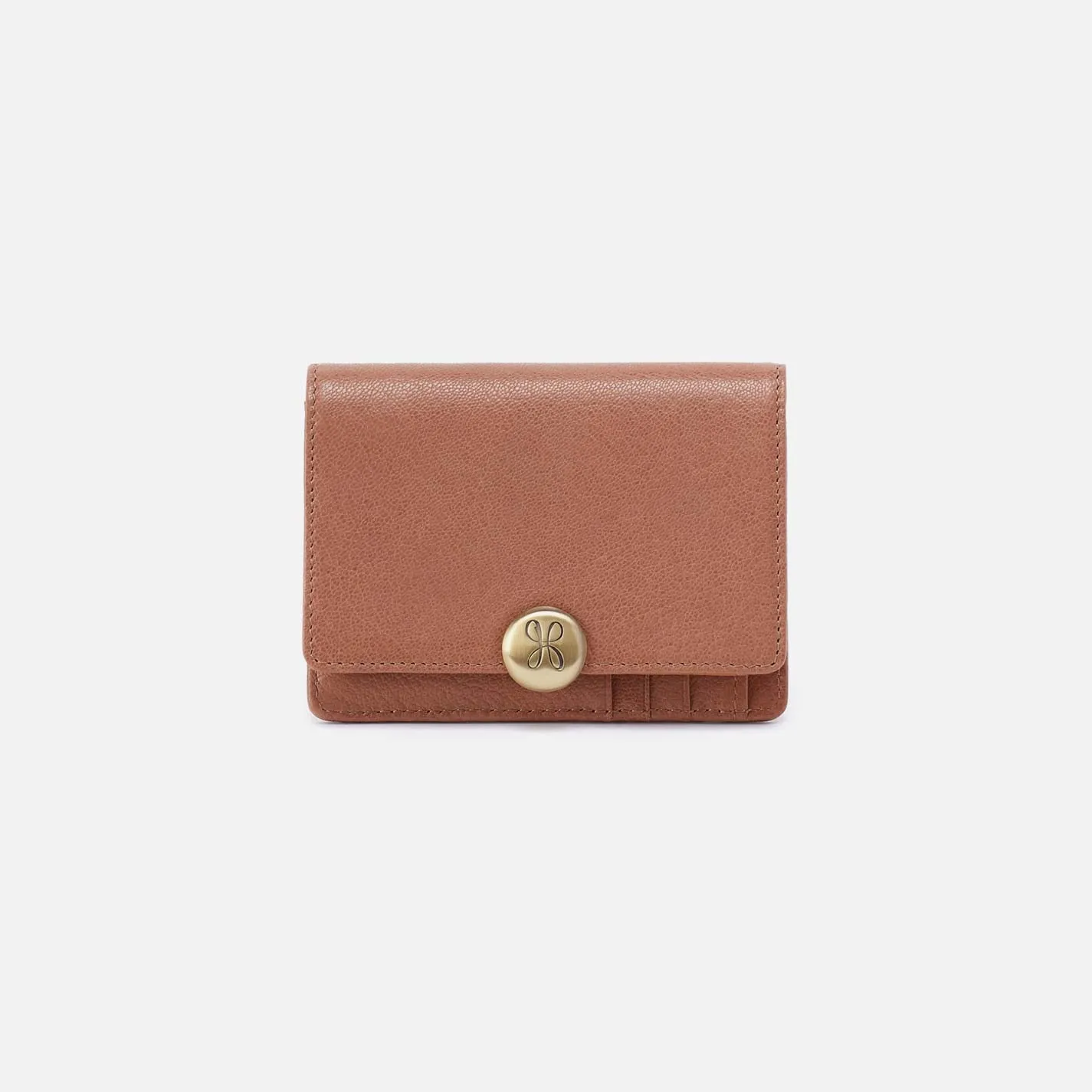 Hutton Small Wallet in Micrograin Leather - Glazed Donut sold by HOBO
