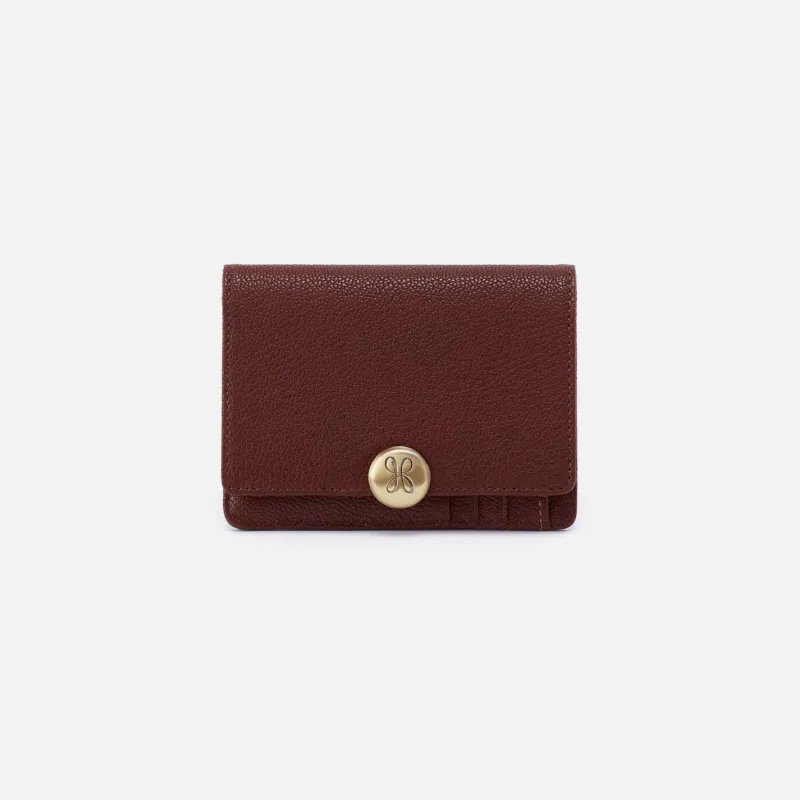 Hutton Small Wallet in Micrograin Leather - Brown Bear sold by HOBO