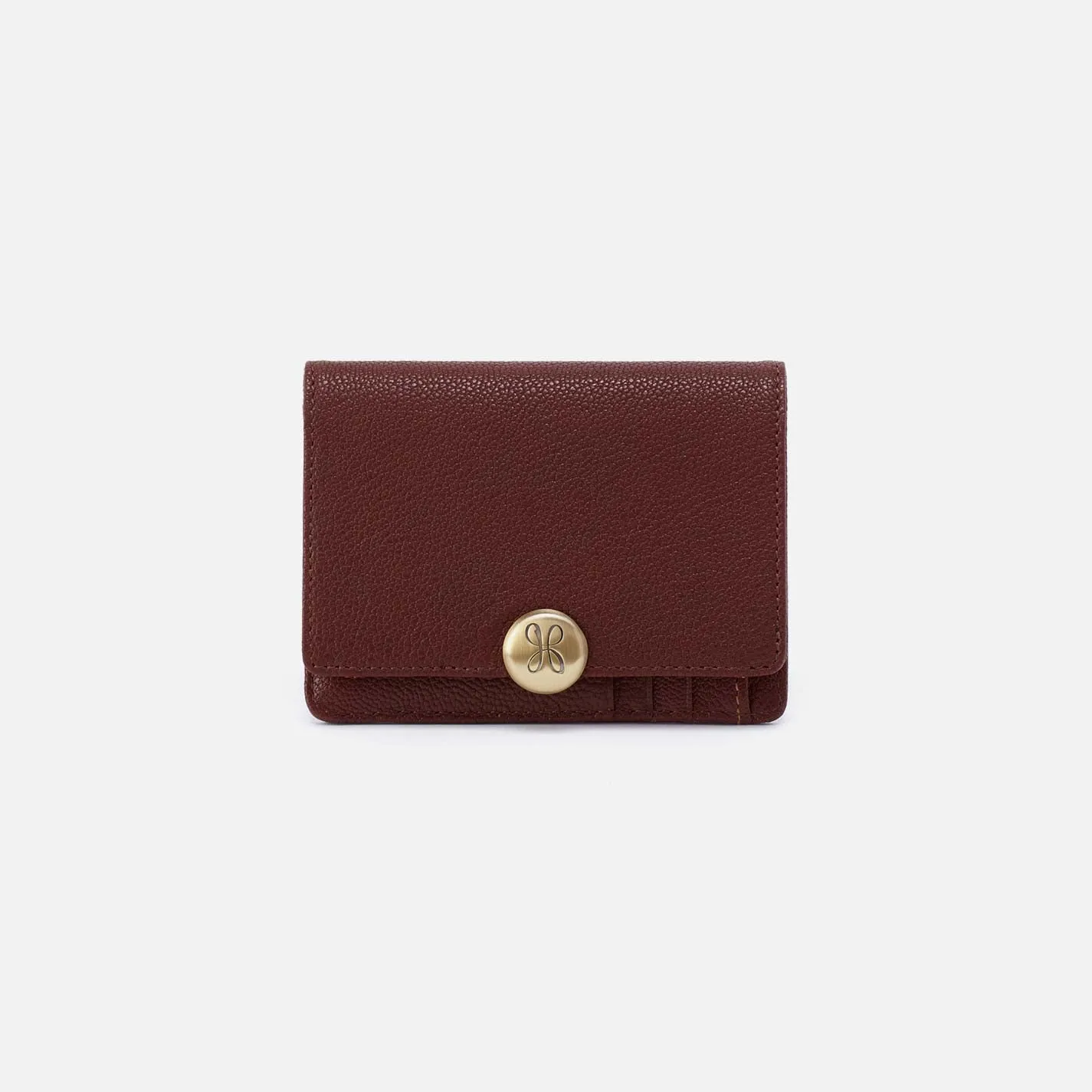 Hutton Small Wallet in Micrograin Leather - Brown Bear sold by HOBO