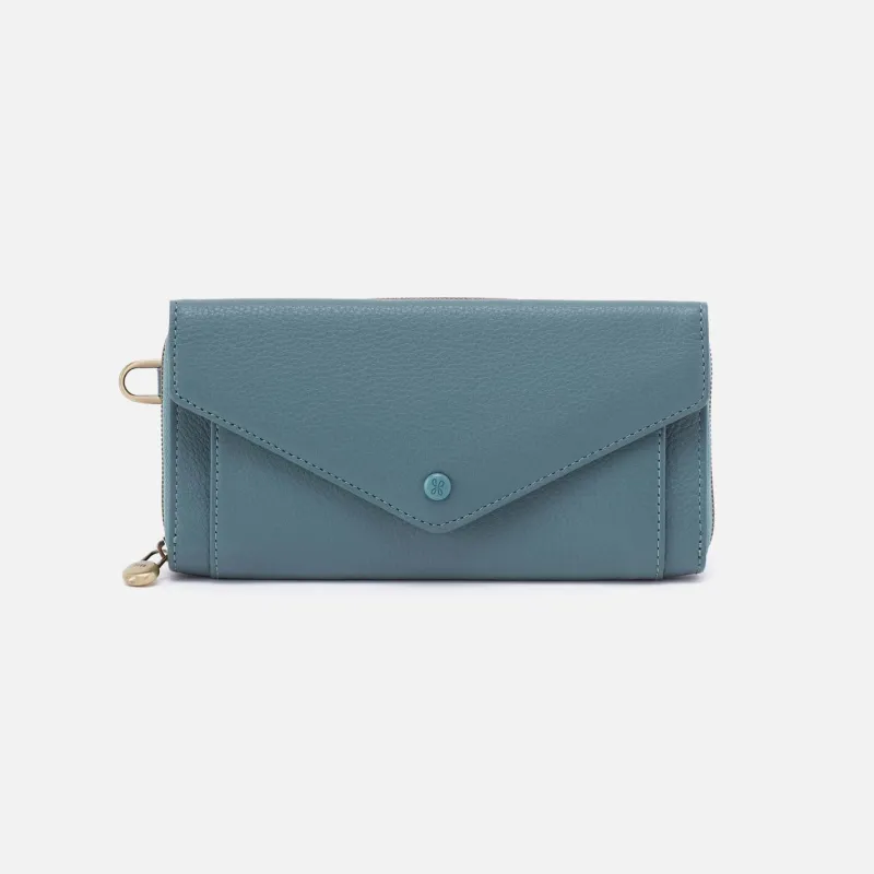 Goldie Large Wallet in Pebbled Leather - Agave Leaf sold by HOBO