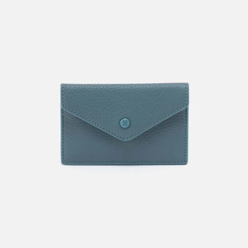 Goldie Card Case in Pebbled Leather - Agave Leaf sold by HOBO