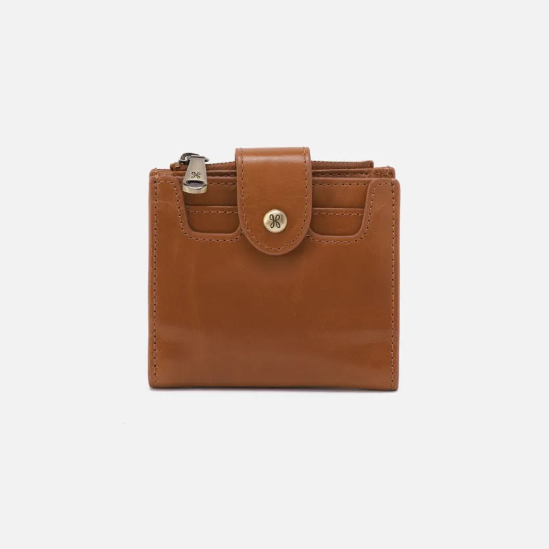 Dunn Mini Wallet In Polished Leather - Truffle made by HOBO