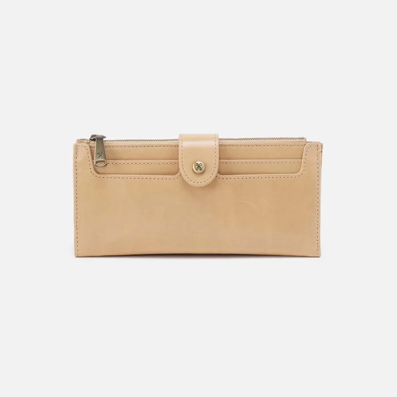 Dunn Continental Wallet in Polished Leather - Desert Sand sold by HOBO