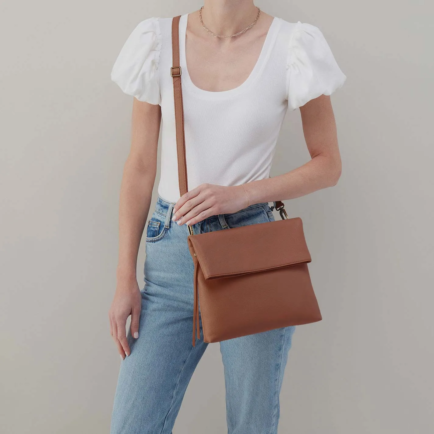 Draft Crossbody in Pebbled Leather - Bridle Brown sold by HOBO product image thumbnail 2
