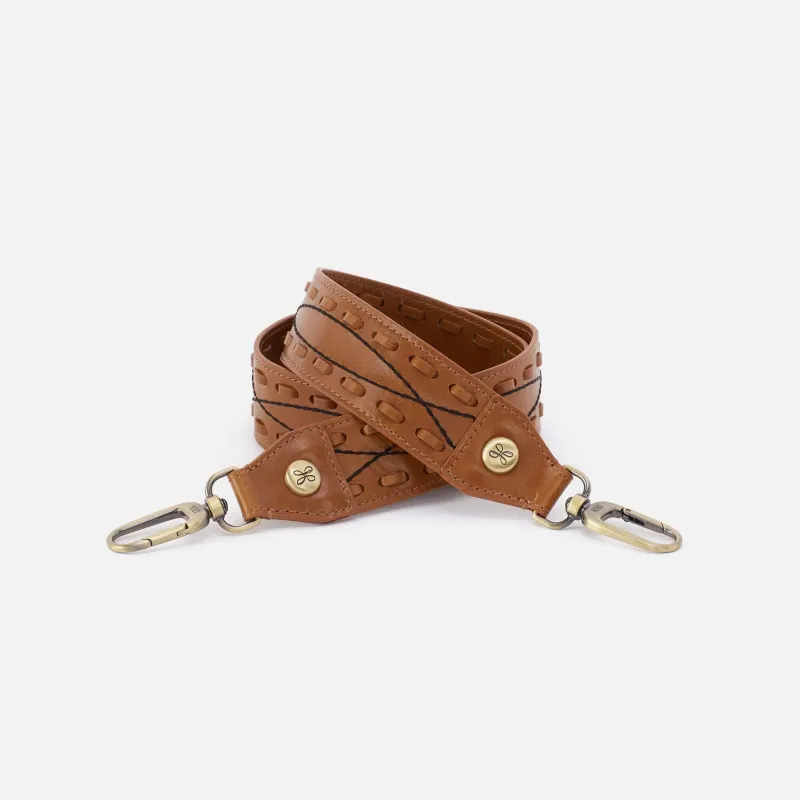 Country Road Guitar Strap in Polished Leather - Truffle sold by HOBO