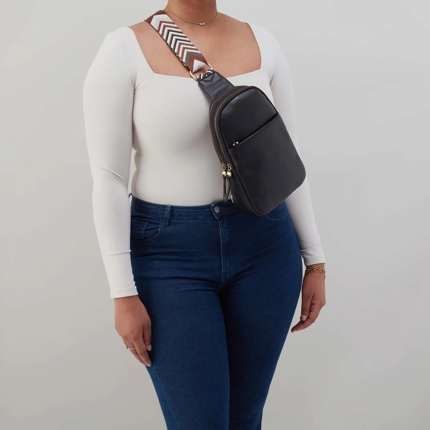 Cass Sling in Pebbled Leather - Black sold by HOBO product image thumbnail 2