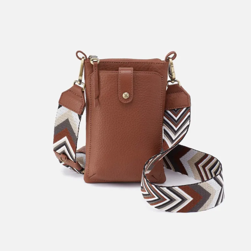 Cass Phone Crossbody in Pebbled Leather - Bridle Brown sold by HOBO