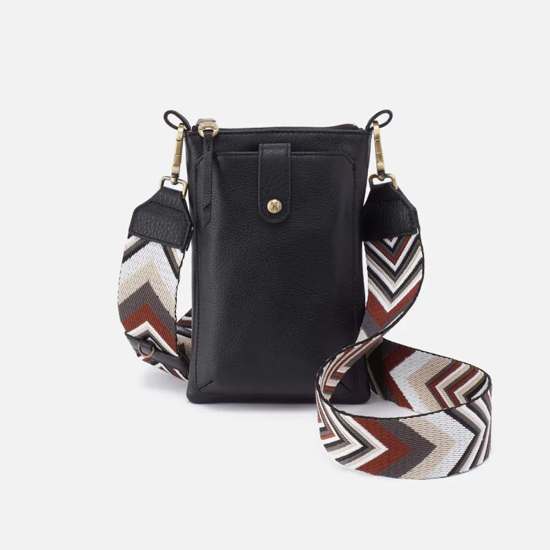 Cass Phone Crossbody in Pebbled Leather - Black sold by HOBO