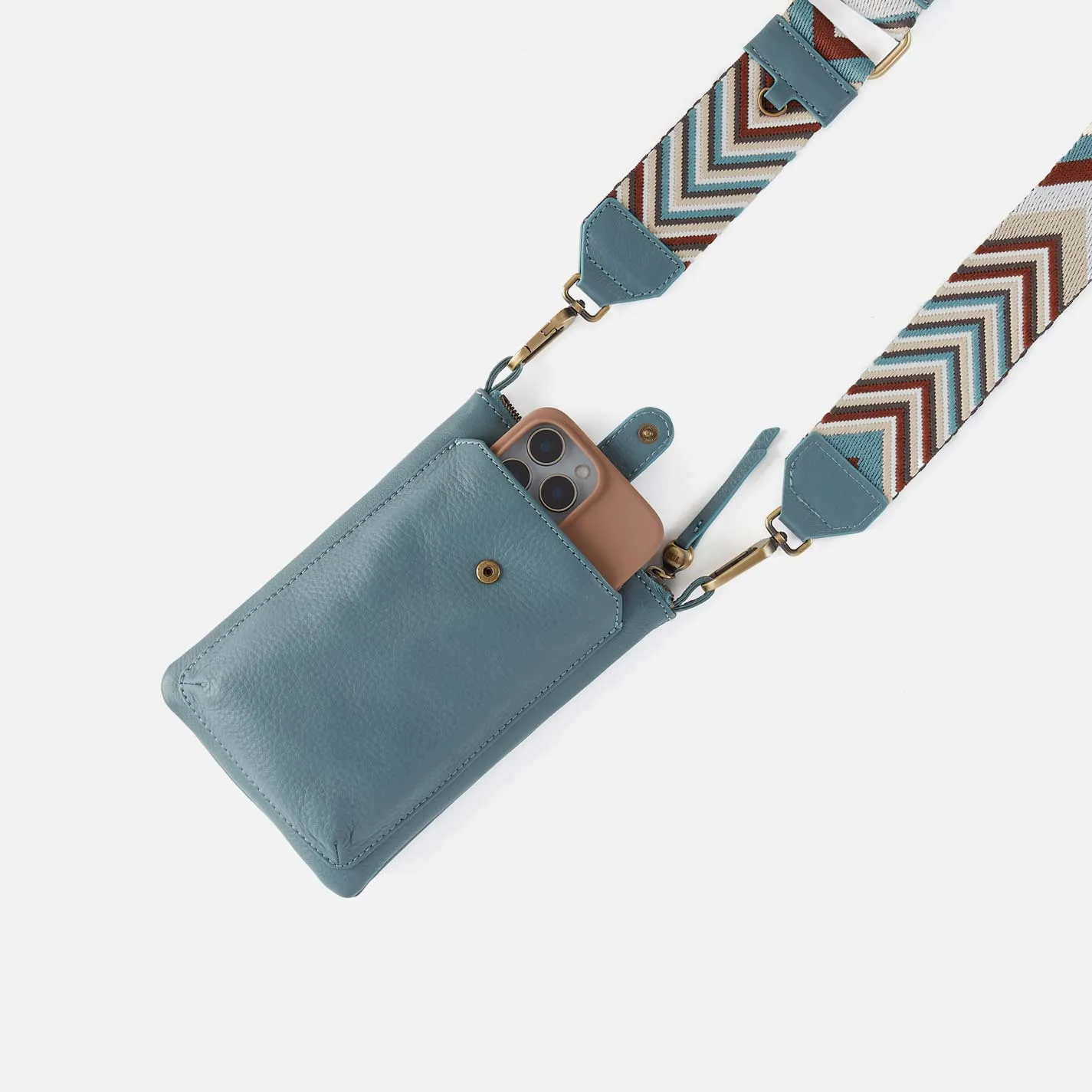 Cass Phone Crossbody in Pebbled Leather - Agave Leaf sold by HOBO product image thumbnail 3