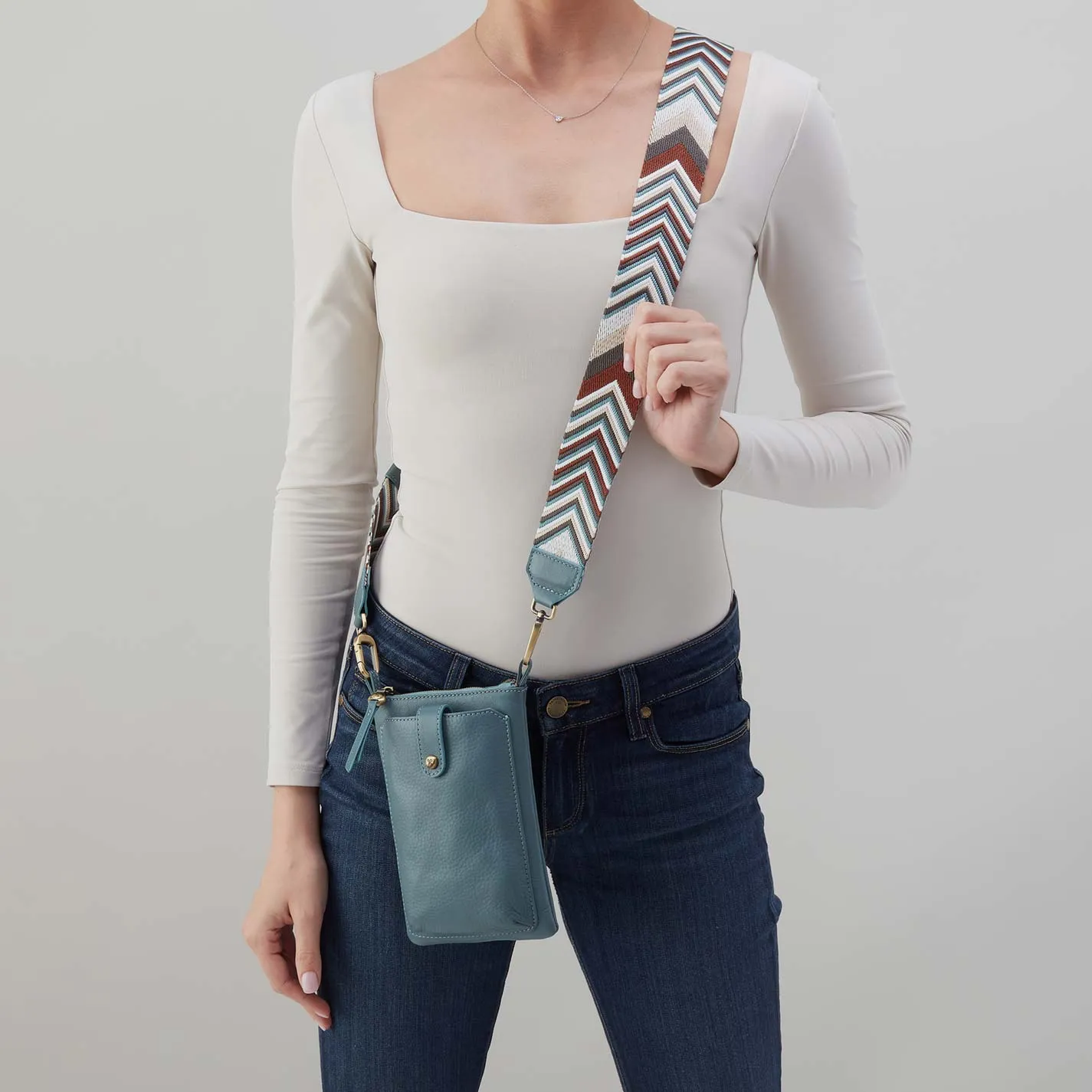 Cass Phone Crossbody in Pebbled Leather - Agave Leaf sold by HOBO product image thumbnail 2