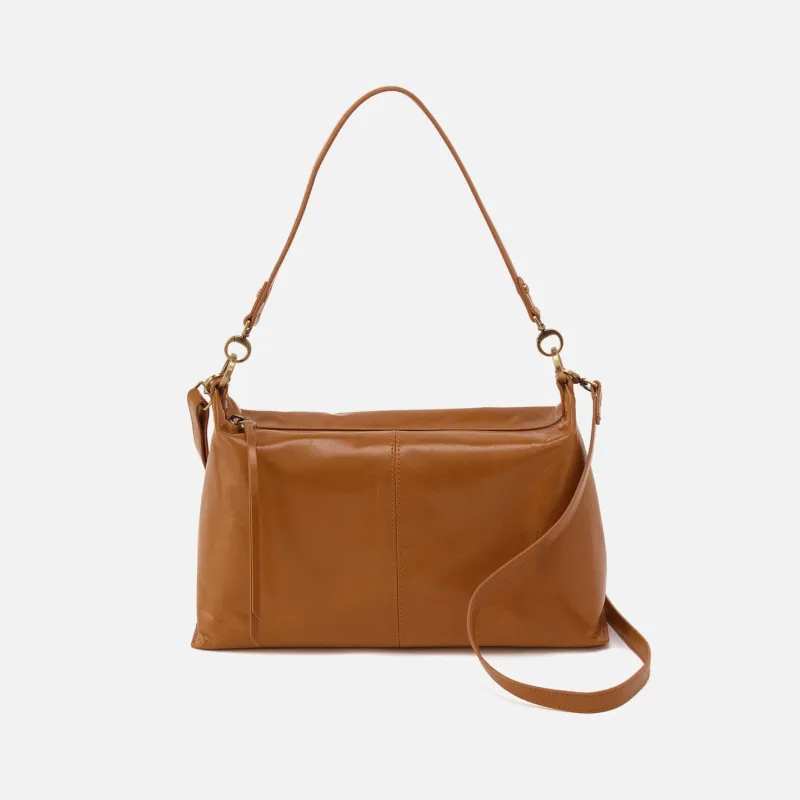 Avon Shoulder Bag In Polished Leather - Truffle made by HOBO