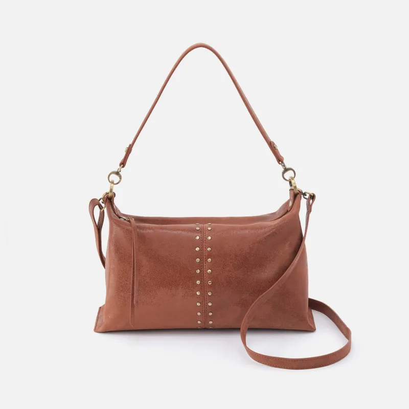 Avon Shoulder Bag in Buffed Leather - Burnished Saddle made by HOBO