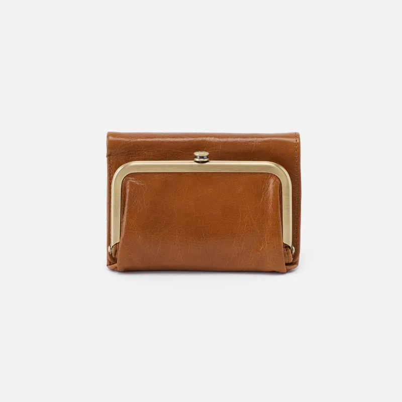 Robin Compact Wallet in Polished Leather - Truffle made by HOBO