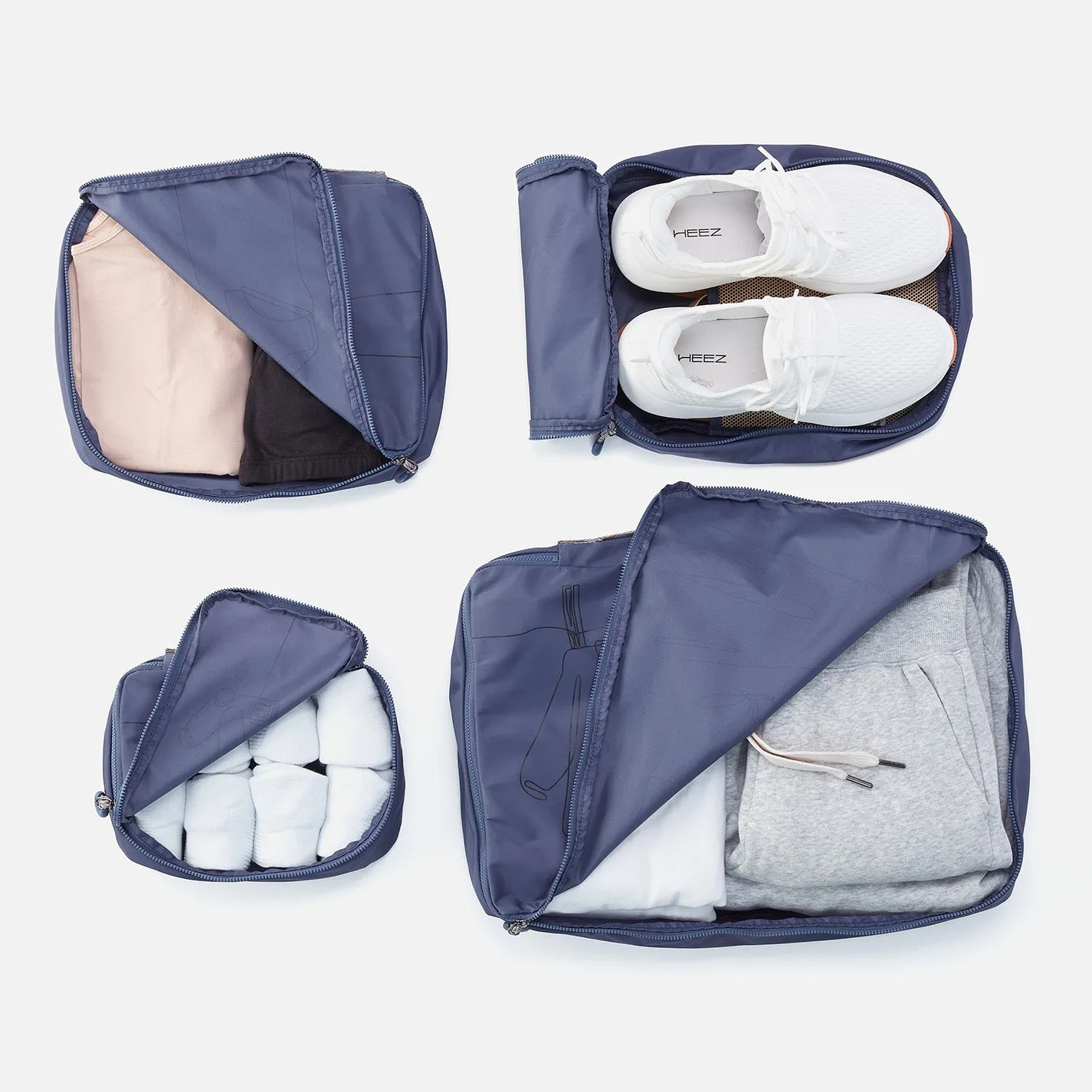 SET TO GO Packing Cube Large in CaRefiber recycled nylon - Ocean sold by HOBO product image thumbnail 4