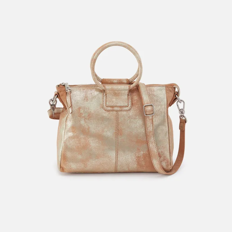 Sheila Medium Satchel In Metallic Leather - Saddle Stardust sold by HOBO