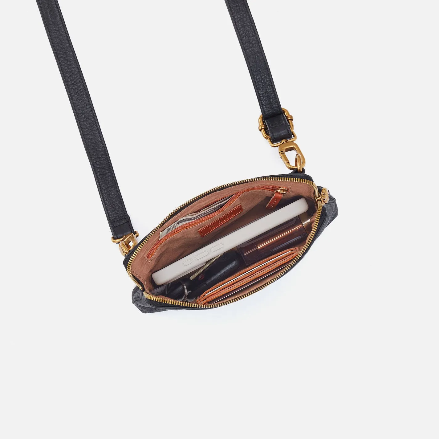 Fern Slim Belt Bag In Metallic Leather - Saddle Stardust sold by HOBO product image thumbnail 4