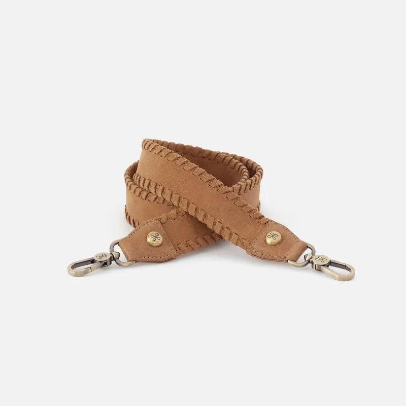 Whipstitch Guitar Strap In Buffed Leather - Whiskey sold by HOBO