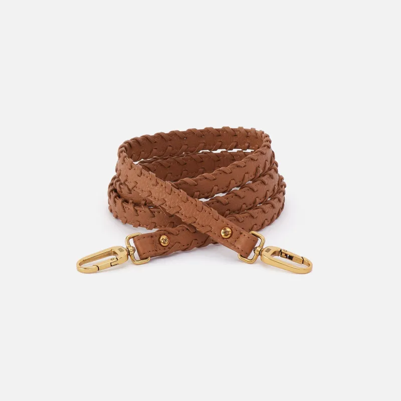 Thin Braided Strap in Pebbled Leather - Warm Honey sold by HOBO