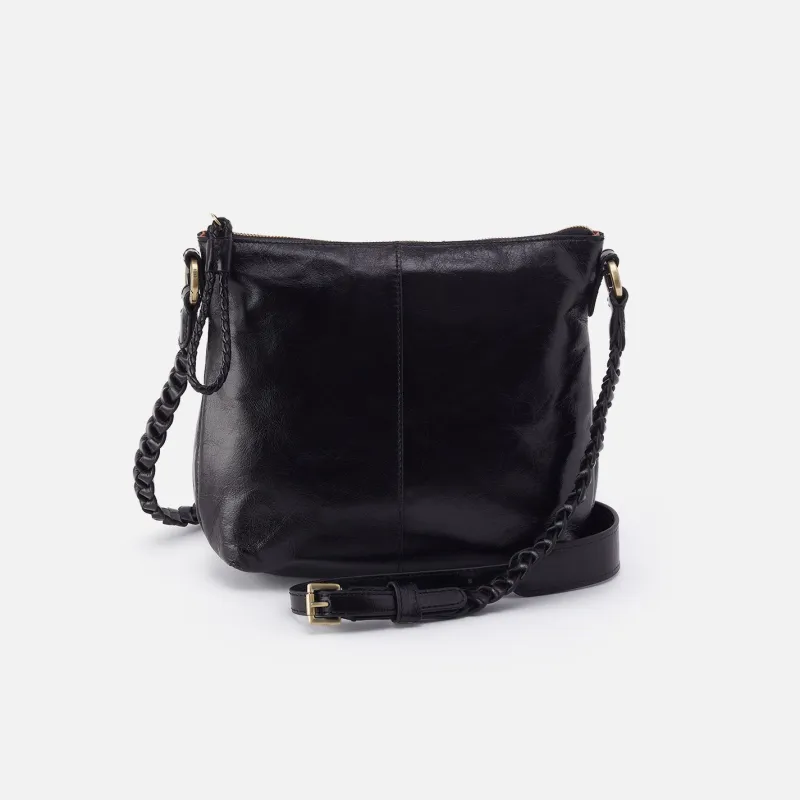 Lasso Medium Crossbody in Polished Leather - Black sold by HOBO