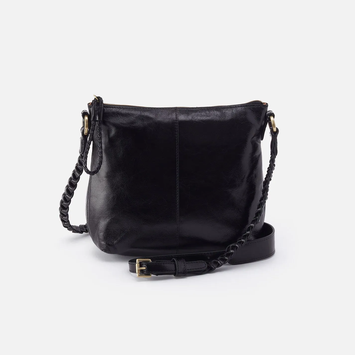 Lasso Medium Crossbody In Polished Leather - Black sold by HOBO