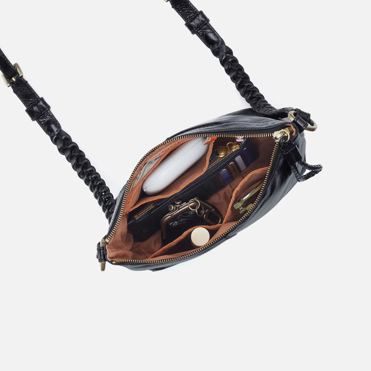 Lasso Medium Crossbody In Polished Leather - Black sold by HOBO product image thumbnail 3