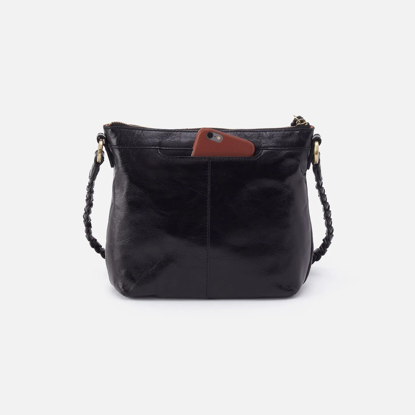 Lasso Medium Crossbody In Polished Leather - Black sold by HOBO product image thumbnail 4