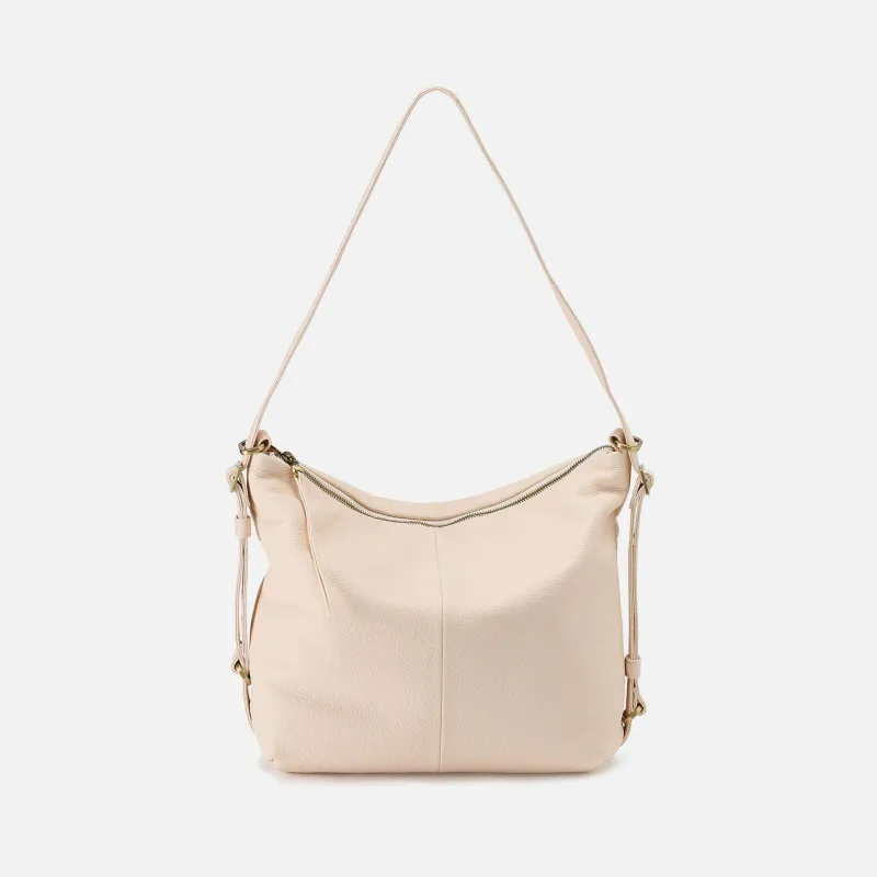 Emily Convertible Backpack In Pebbled Leather - Cream sold by HOBO