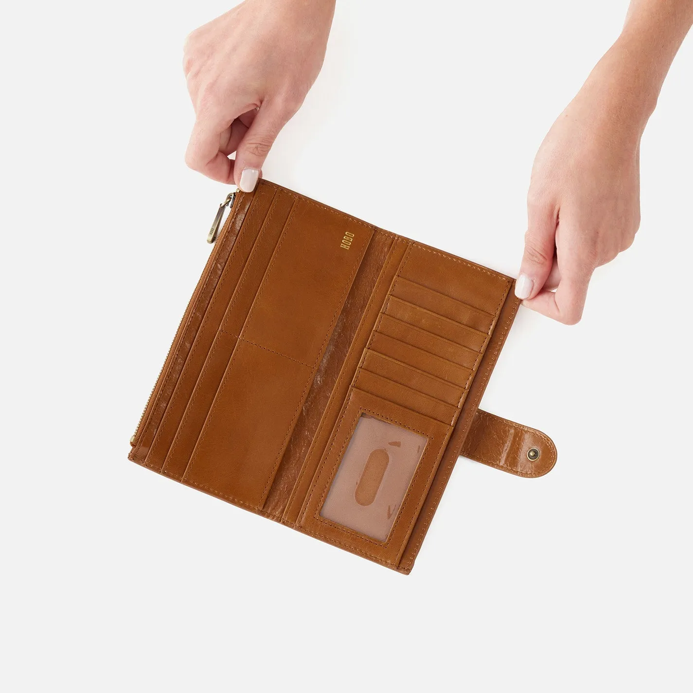 Dunn Continental Wallet In Polished Leather - Truffle sold by HOBO product image thumbnail 4