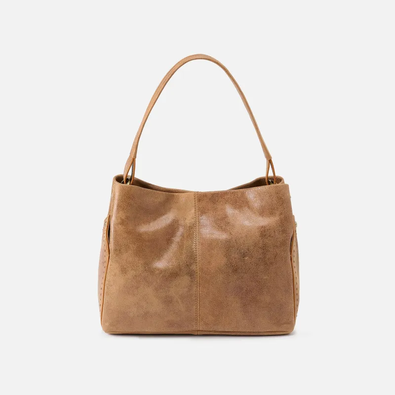 Seneca Shoulder Bag in Buffed Leather - Whiskey sold by HOBO
