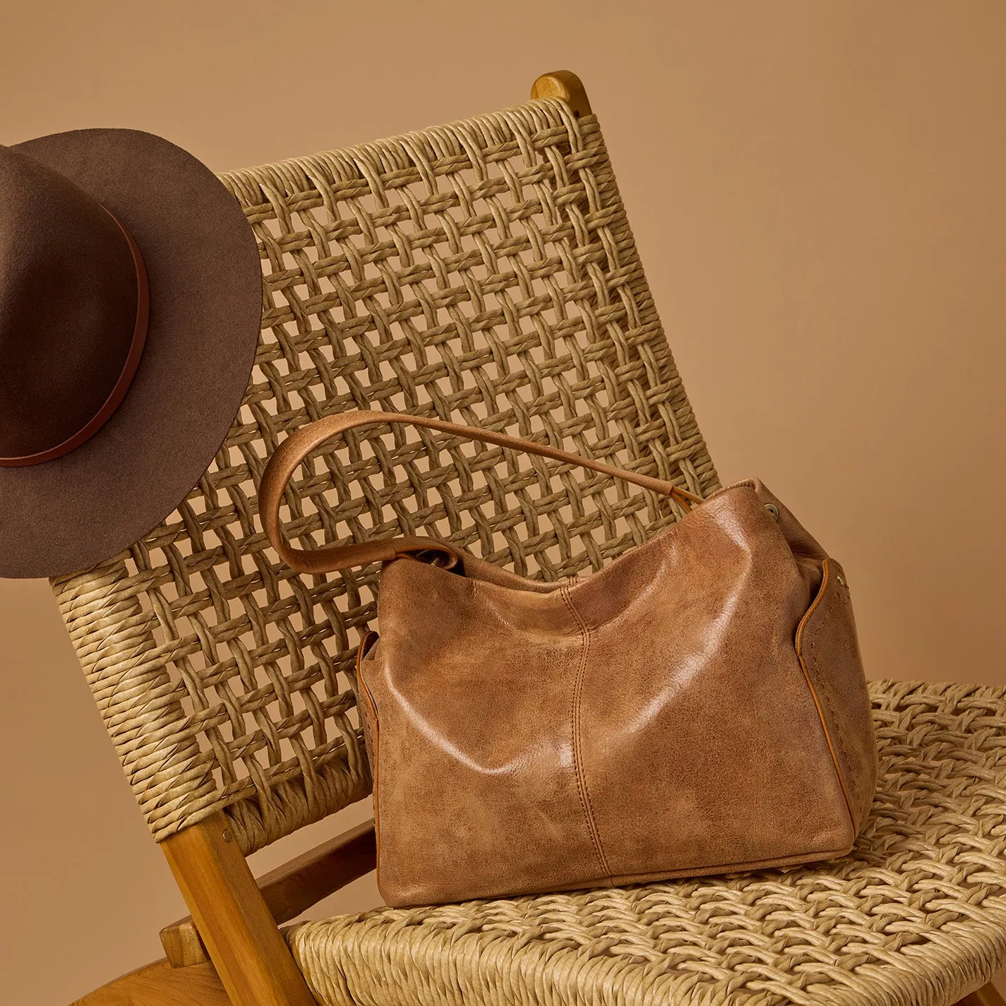 Seneca Shoulder Bag In Buffed Leather - Whiskey sold by HOBO product image thumbnail 2