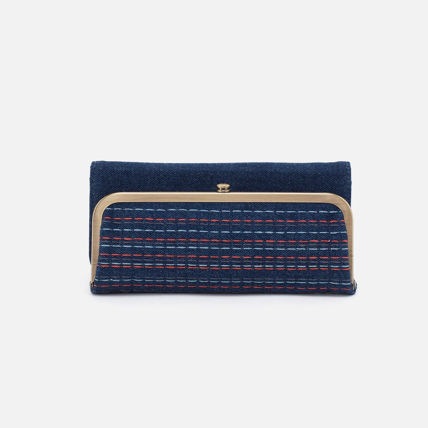 Rachel Continental Wallet In Denim Fabric - Dark Denim sold by HOBO