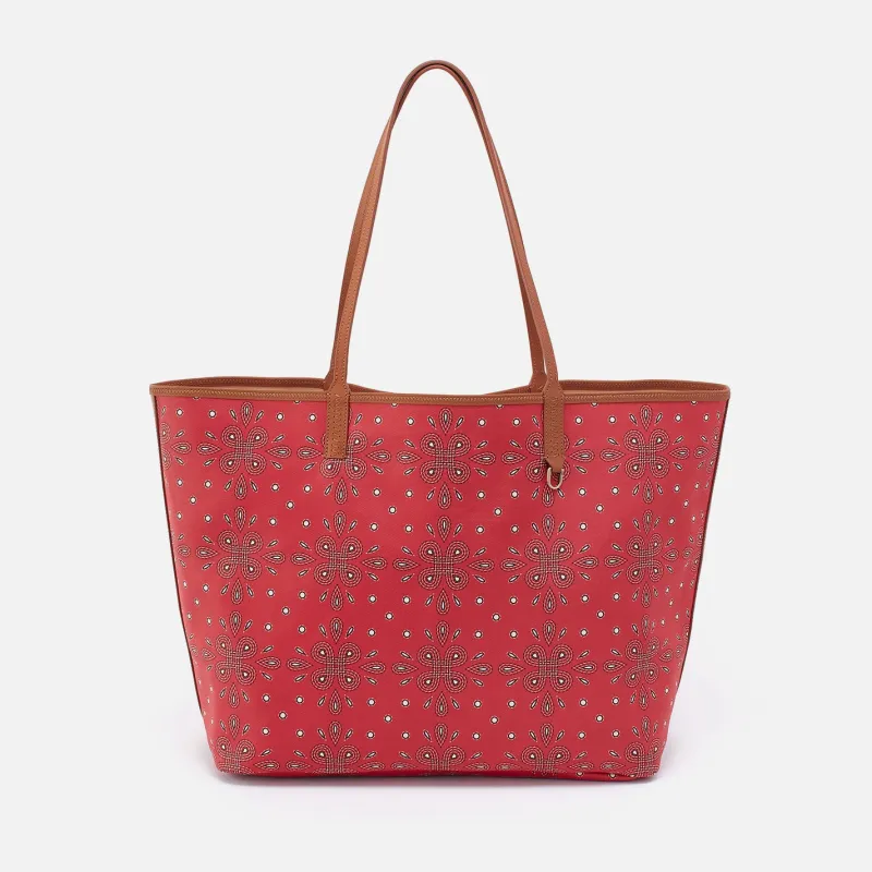 All That Tote Large In Coated Canvas - Red Journey Bandana made by HOBO