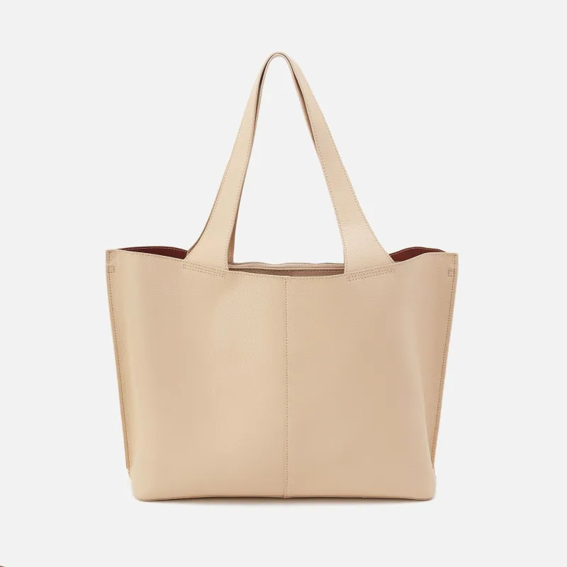 Vida Large Tote In Micro Pebbled Leather - Almond sold by HOBO