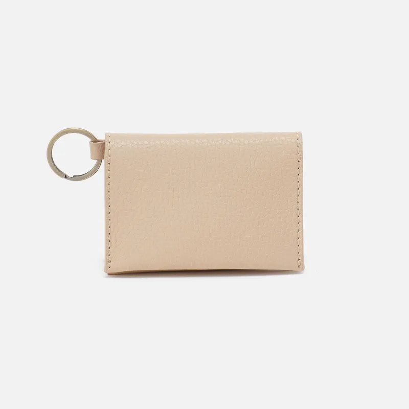 Vida Card Case in Micro Pebbled Leather - Almond sold by HOBO