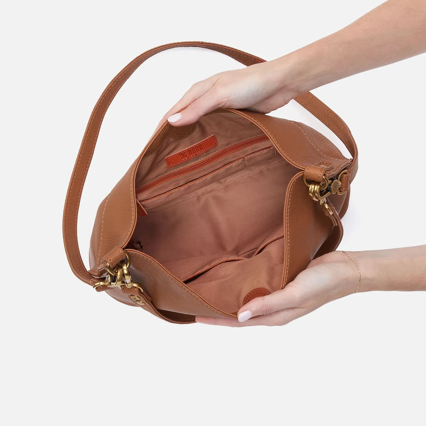 Pier Shoulder Bag in Pebbled Leather - Warm Honey sold by HOBO product image thumbnail 3