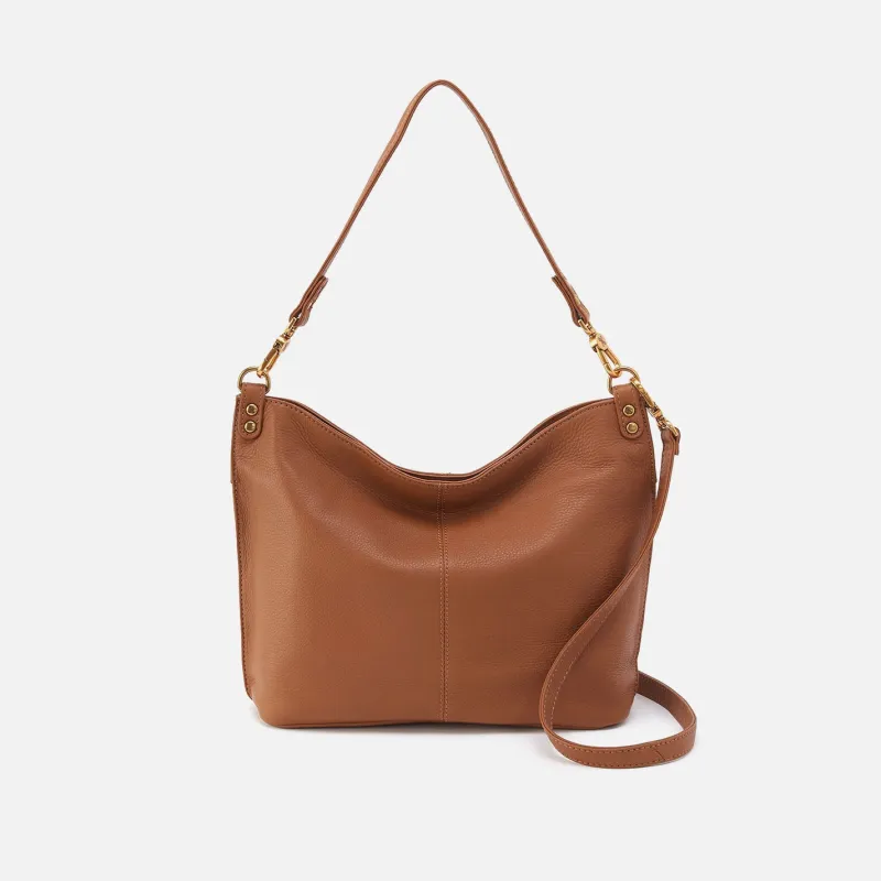 Pier Shoulder Bag in Pebbled Leather - Warm Honey sold by HOBO