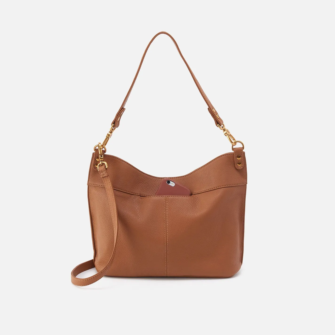 Pier Shoulder Bag in Pebbled Leather - Warm Honey sold by HOBO product image thumbnail 4