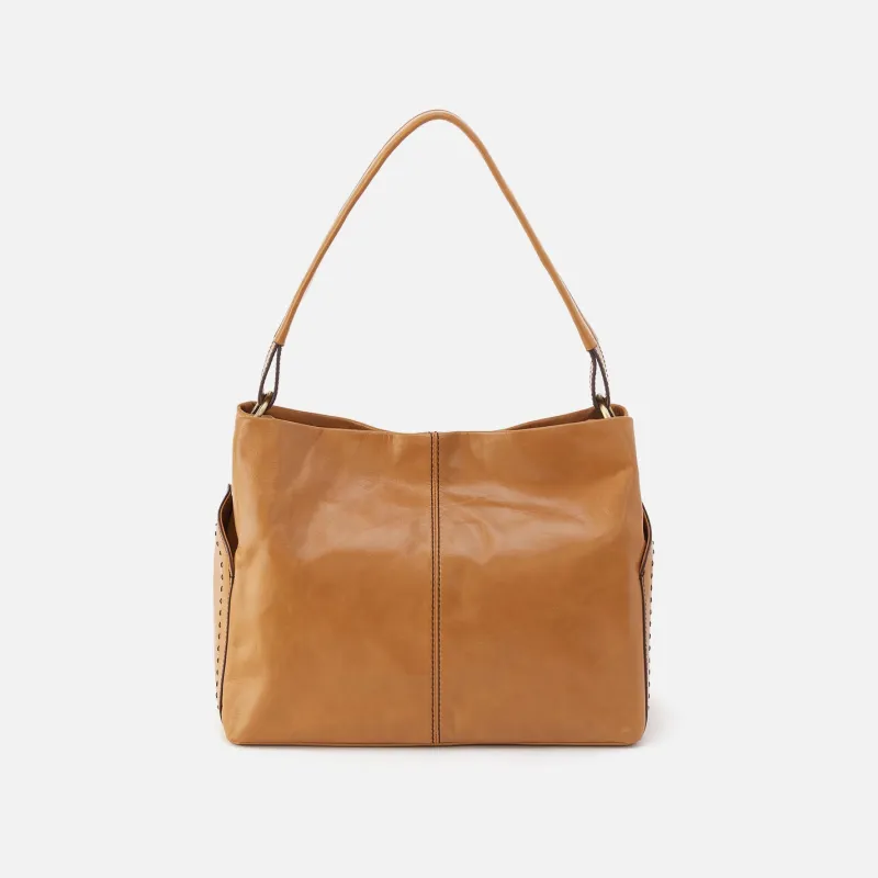 Seneca Shoulder Bag In Polished Leather - Natural sold by HOBO