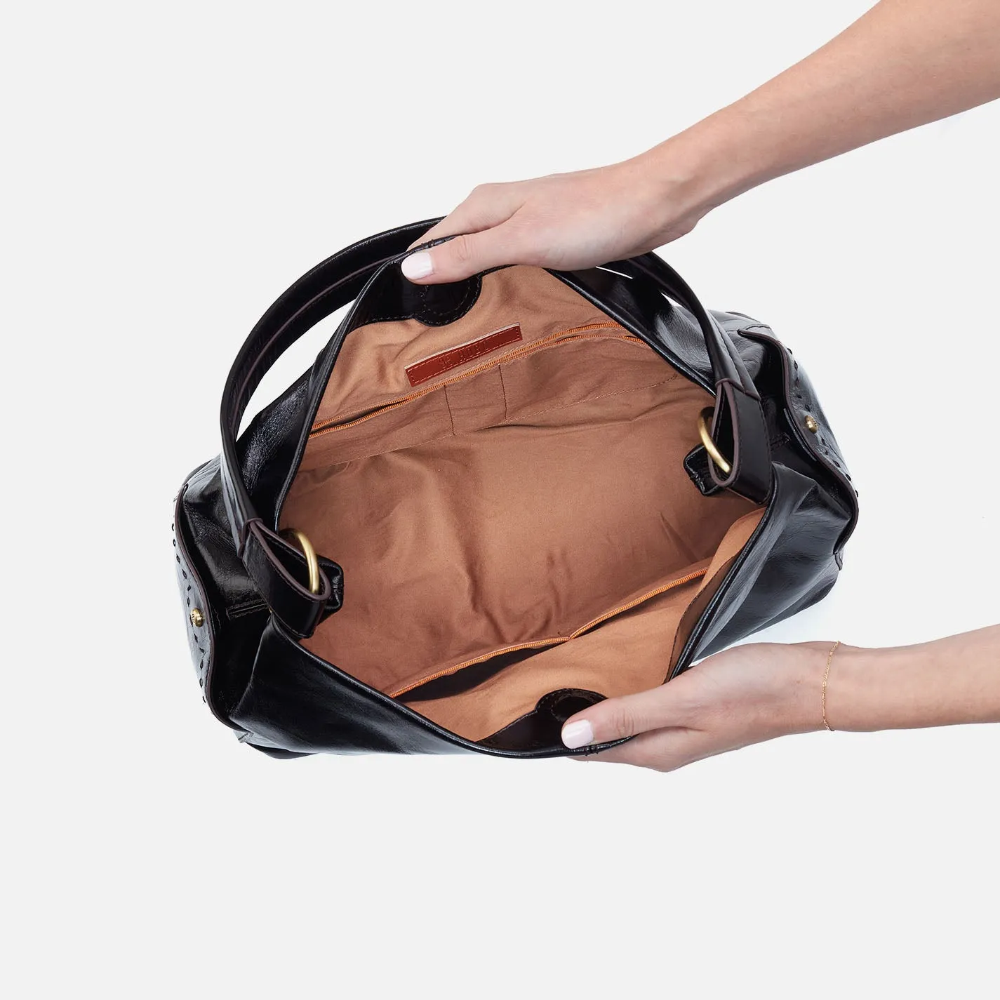 Seneca Shoulder Bag In Polished Leather - Black sold by HOBO product image thumbnail 3